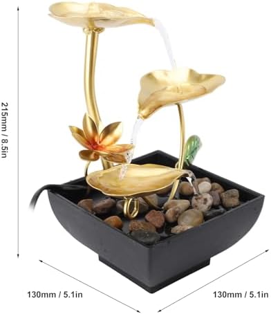 Zerodis Tabletop Waterfall Fountain with LED Light and Adjustable Flow