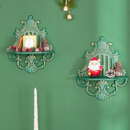 Sungmor 2PC Gothic Floating Shelves Heavy Duty Cast Iron Wall Mount