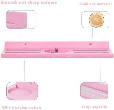 Tonies Figures Shelf Magnetic Oak Wood Pink