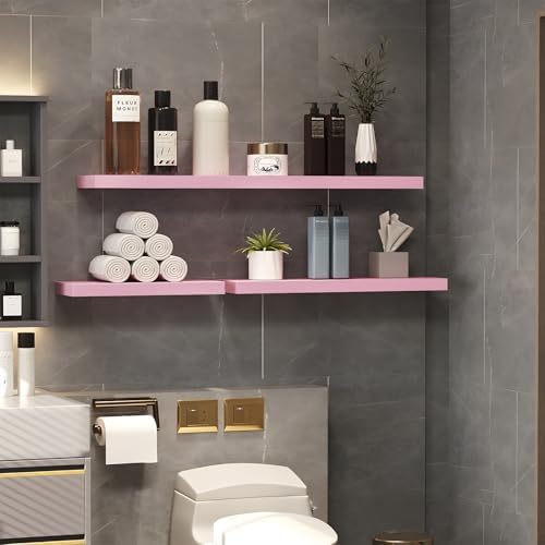 SAUMONIERES Pink Floating Shelves Set of 3 24 Inch