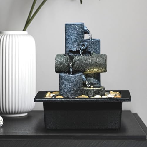 Tabletop Fountain with Waterfall and LED Lights