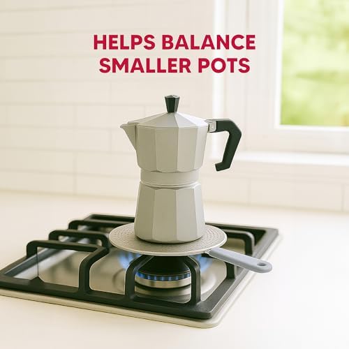 HIC Kitchen Heat Diffuser Reducer with Handle Stainless Steel Set of 2