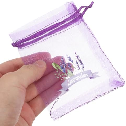 LOGOFUN 50PCS Lavender Sachet Bags - Dark Purple