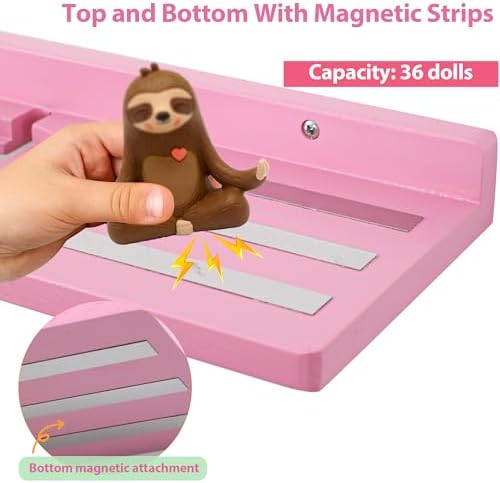 Tonies Figures Shelf Magnetic Oak Wood Pink