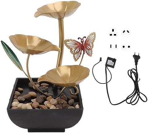 Kjaoyu Tabletop Fountain - Indoor Waterfall with LED Lights