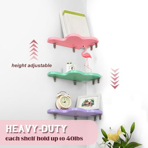 Cute Wavy Corner Wall Shelves Set of 3