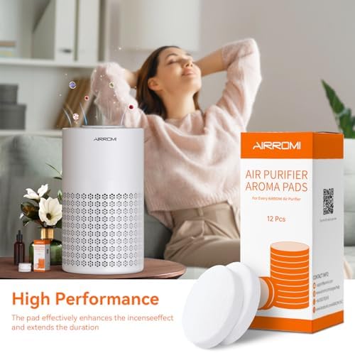 AIRROMI Aromatherapy Cotton Pads for A2001 A2002 A2005 Air Purifiers 12-Pack