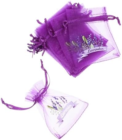LOGOFUN 20pcs Dark Purple Lavender Sachet Bags