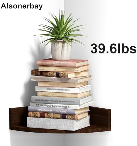 Alsonerbay Corner Shelf Wall Mount Set of 3 1