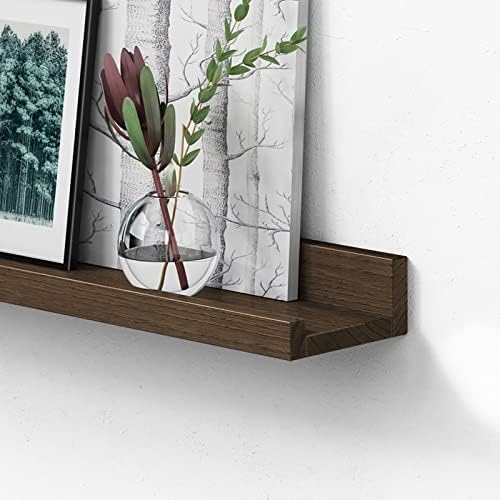 Forbena Dark Brown Floating Wall Shelves Set of 4