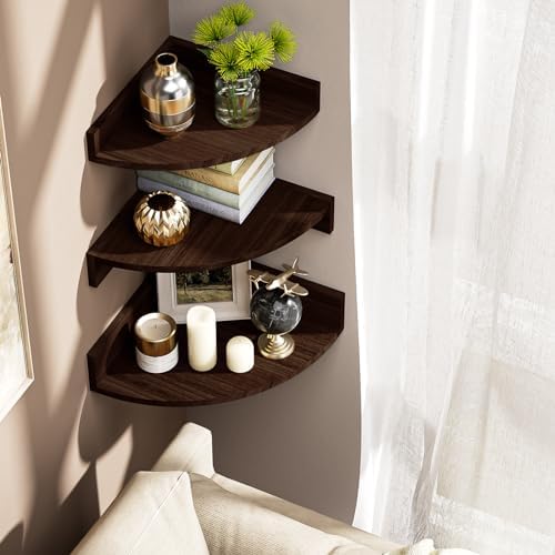 Alsonerbay Corner Shelf Wall Mount Set of 3 1