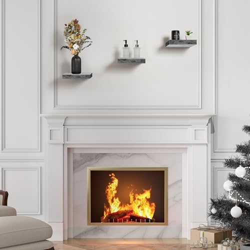 Sorbus Square Floating Shelf Set of 3 Rustic Grey