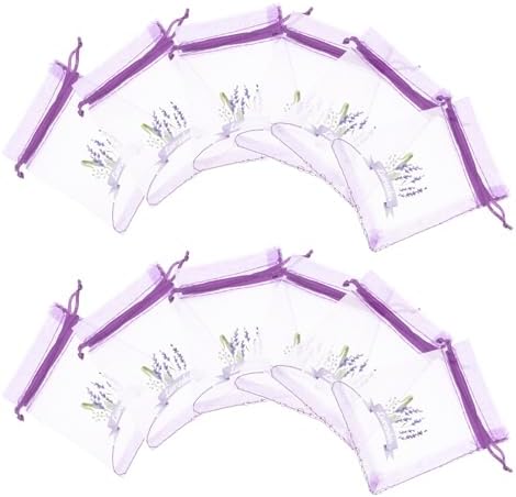 LOGOFUN 20PCS Dark Purple Lavender Sachet Bags 1