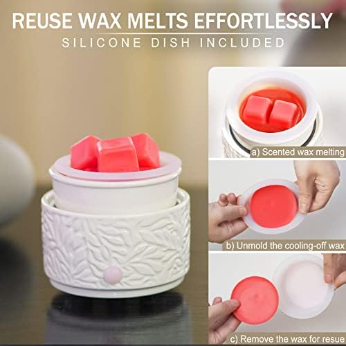 ElusiaKa Wax Melt Warmer with Timer and Silicone Liner 3-in-1
