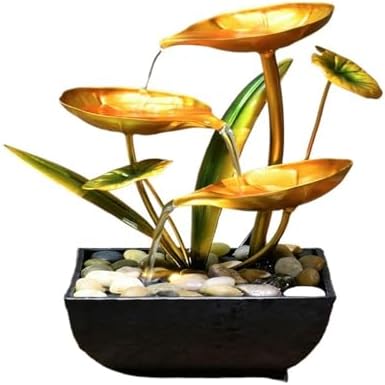 Fountain Tabletop Waterfall Moonlight Over Lotus Pond Decor