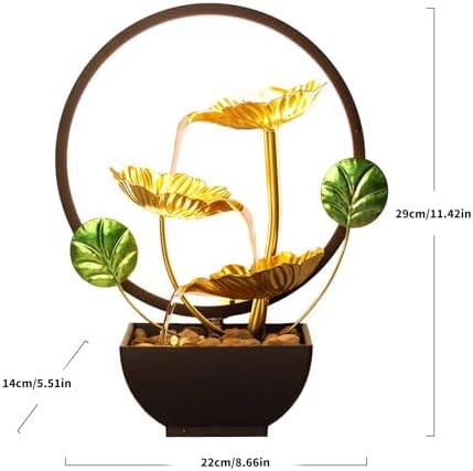 Elegant 3 Tiered Indoor Fountain with LED Light and Stones