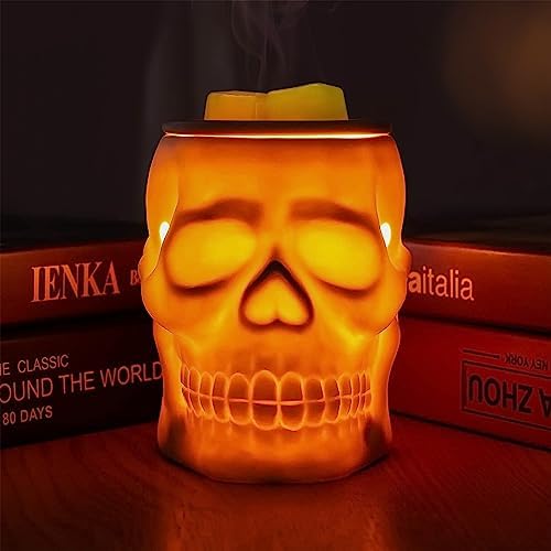 STAR MOON Halloween Wax Melt Warmer Ceramic Skull Decor