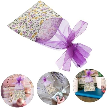 OUNONA 10pcs Lavender Sachet Bags with Drawstring Closure