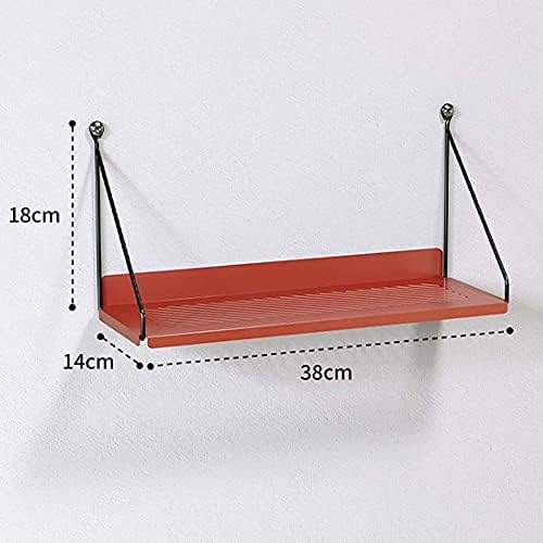 Red Decorative Metal Floating Wall Shelf