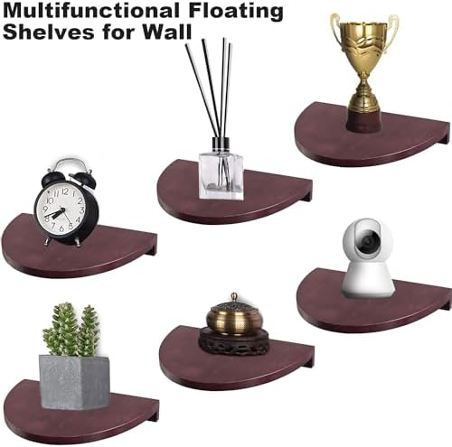 2 Pack Rustic Floating Wall Shelves for Home Decor