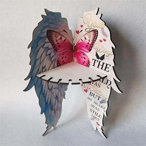 Pink Floating Corner Shelf with Butterfly Design