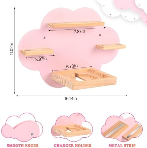 Tonies Box Organizer Magnetic Floating Shelf Pink