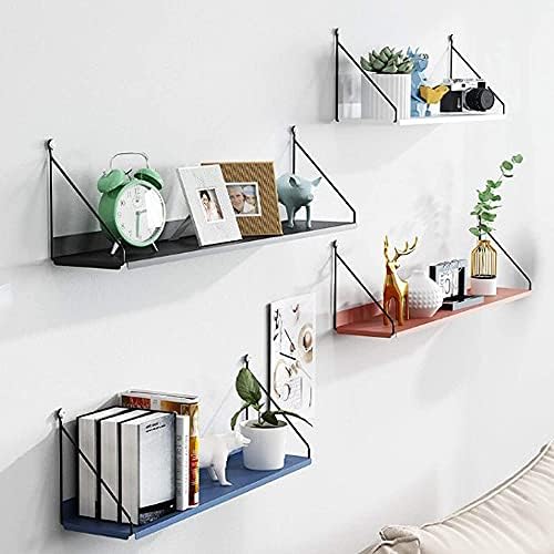 Red Decorative Metal Floating Wall Shelf