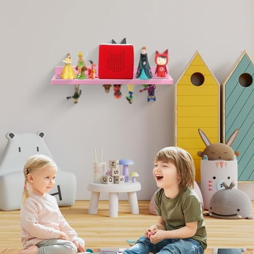 Tonies Figures Shelf Magnetic Oak Wood Pink