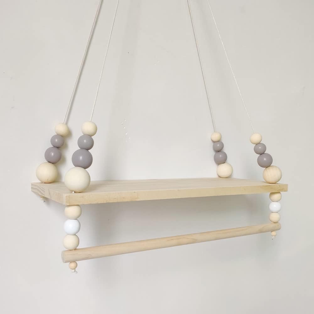 Macrame Wall Hanging Shelf with Wooden Beads