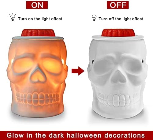 STAR MOON Halloween Wax Melt Warmer Ceramic Skull Decor