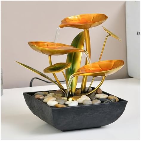 Fountain Tabletop Waterfall Moonlight Over Lotus Pond Decor