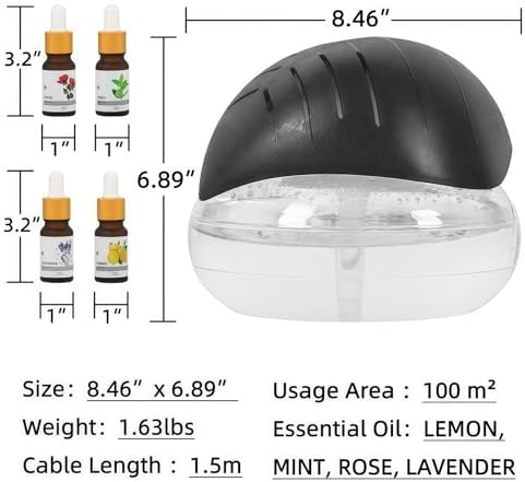 Air Purifier with 4 Bottles of Perfume Blue LED Night Light