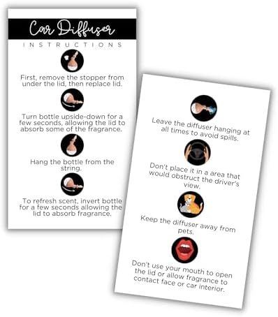 Lashicorn Car Diffuser Care Cards 50 Pack
