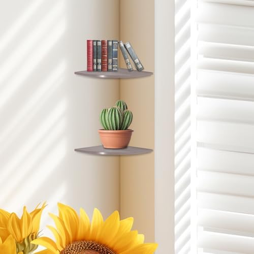 JJL Corner Wall Shelf Set of 2 Modern Floating Shelves