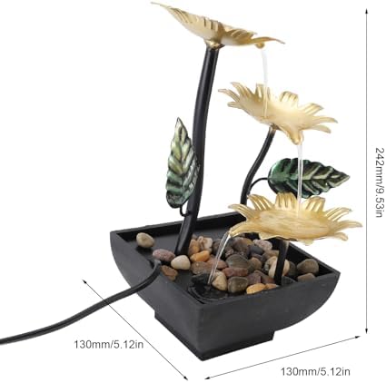 Tomotato Tabletop Fountain with Adjustable Flow and LED Light