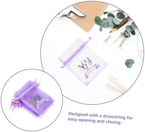 Mobestech 20pcs Lavender Sachets Breathable Drawstring Bags for Home Fragrance Storage