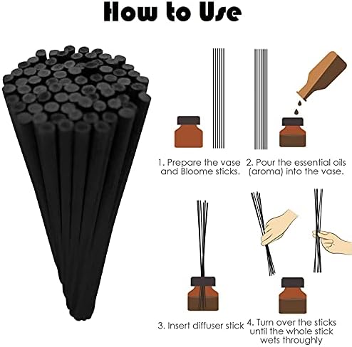 Resafy Reed Diffuser Sticks 9 Inches Black