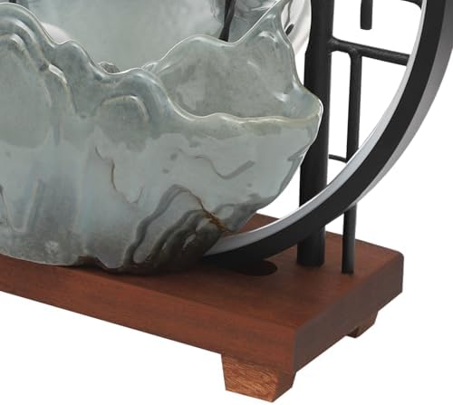 Stylish Tabletop Water Fountain with LED Light and Atomizer