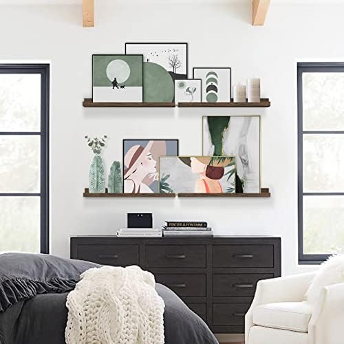 Forbena Rustic Picture Ledge Shelf Set of 4 Dark Brown