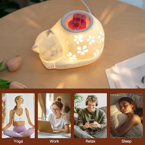 Candeldo Cat Wax Melt Warmer with 2 Bulbs