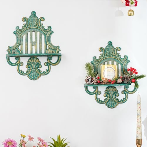 Sungmor 2PC Gothic Floating Shelves Heavy Duty Cast Iron Wall Mount