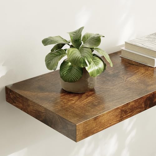 Dumekko Set of 3 Large Floating Shelves Rustic Brown