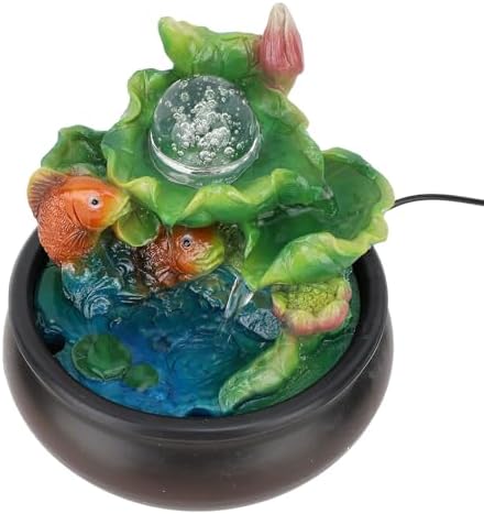 USB Tabletop Fountain with LED Lights and Adjustable Flow