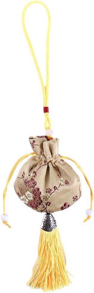 Women Sachet Brocade Plum Flower Yellow