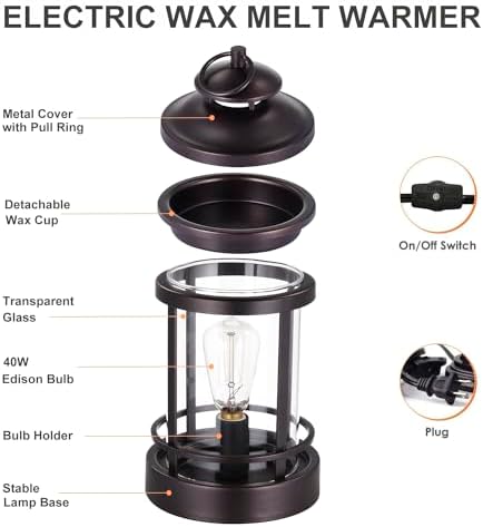Retro Castle Wax Melting Warmer with Edison Bulb