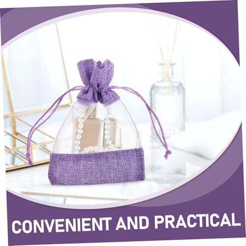 10pcs DIY Scented Lavender Sachet Bags with Drawstring Closure for Home Use