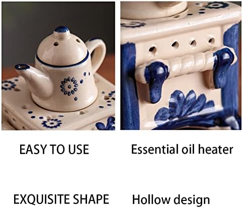 WAYUTO 6 Inch Blue Ceramic Essential Oil Burner