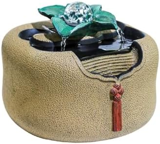 Yellow Resin Tabletop Fountain for Home Decor