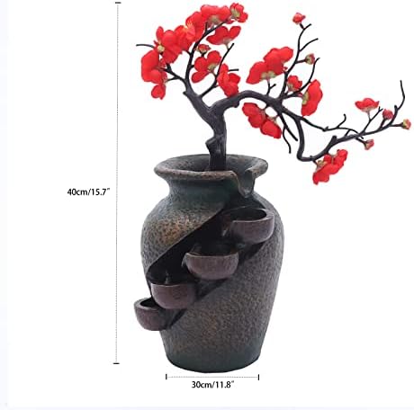 Decorative Indoor Tabletop Fountain with Simulation Tree Flowers