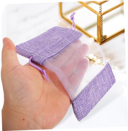 10pcs DIY Scented Lavender Sachet Bags with Drawstring Closure for Home Use